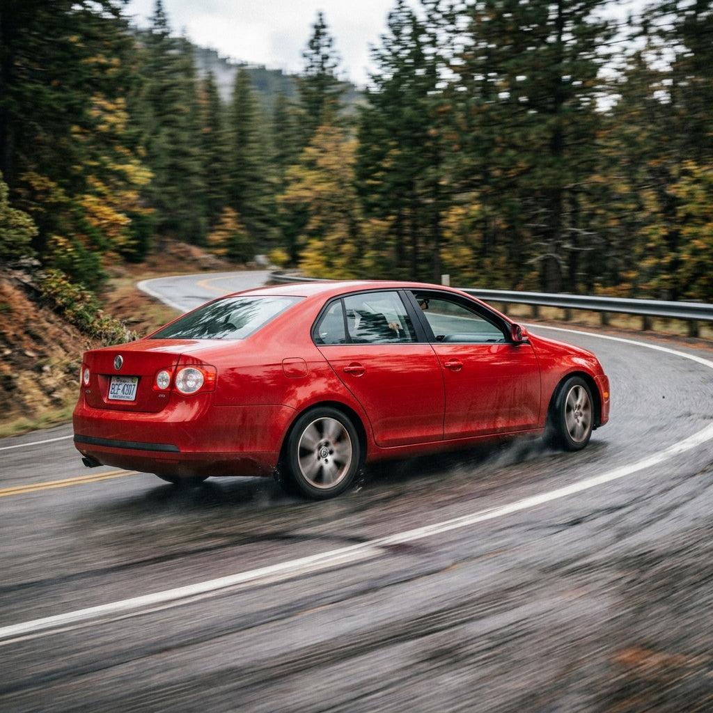 Action Shot: Volkswagen Jetta City Driving Fast