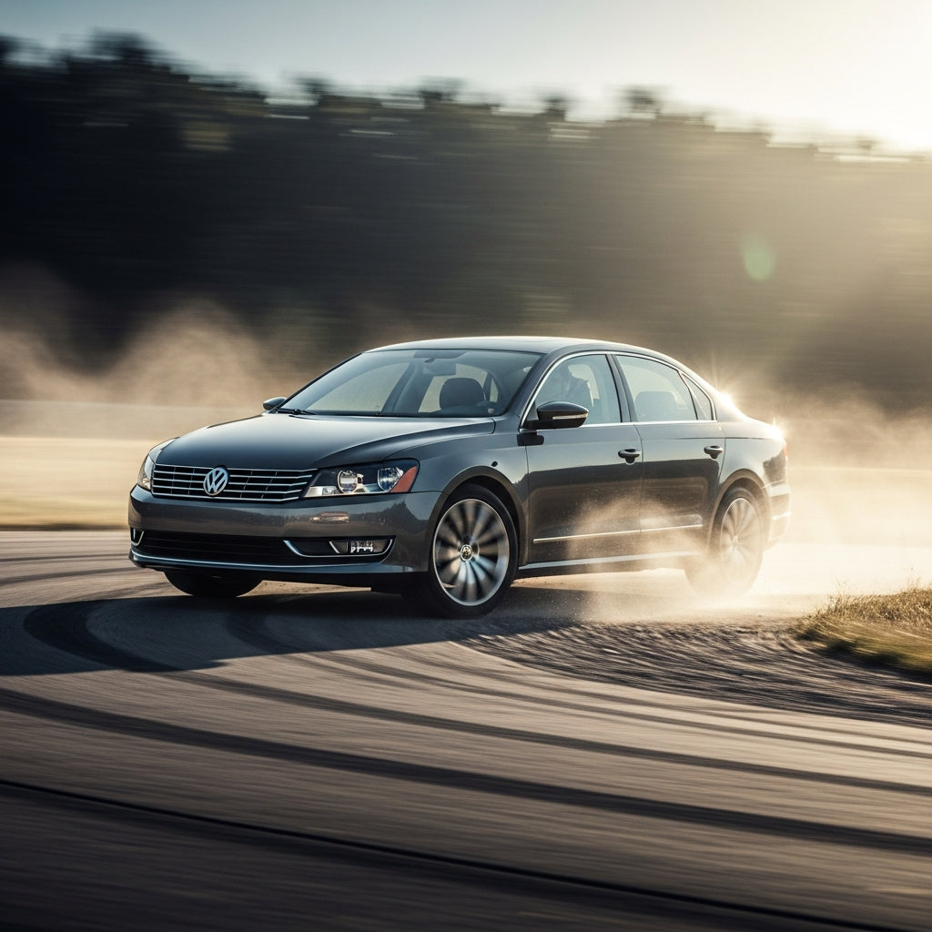 Action Shot: Volkswagen Passat Driving Fast