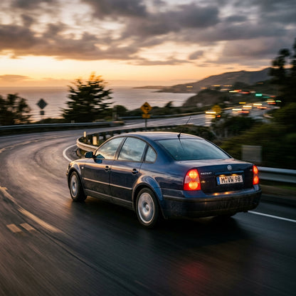 Action Shot: Volkswagen Passat Driving Fast