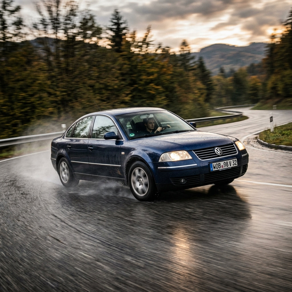Action Shot: Volkswagen Passat Driving Fast