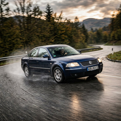 Action Shot: Volkswagen Passat Driving Fast