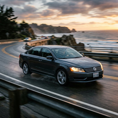 Action Shot: Volkswagen Passat Driving Fast