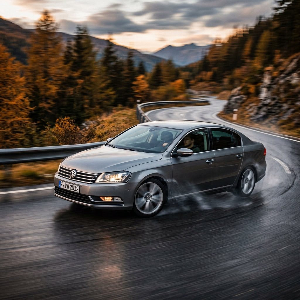 Action Shot: Volkswagen Passat Driving Fast