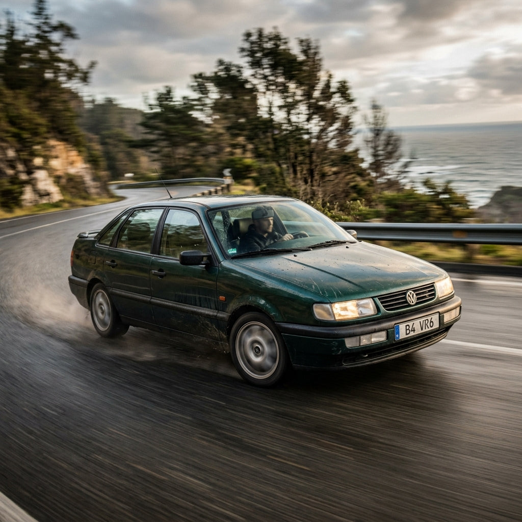 Action Shot: Volkswagen Passat Driving Fast
