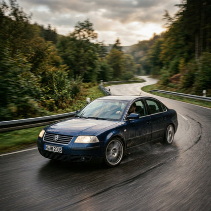 Action Shot: Volkswagen Passat Driving Fast