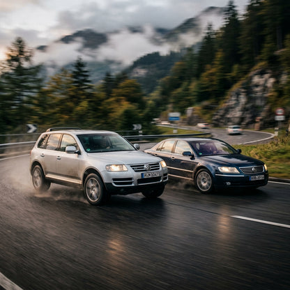 Action Shot: Volkswagen Phaeton,Touareg Driving Fast