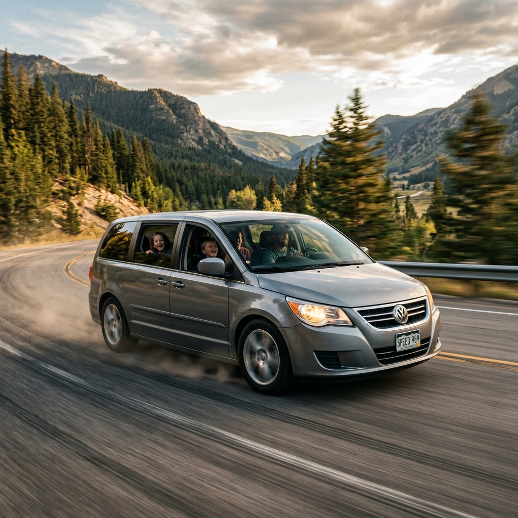Action Shot: Volkswagen Routan Driving Fast
