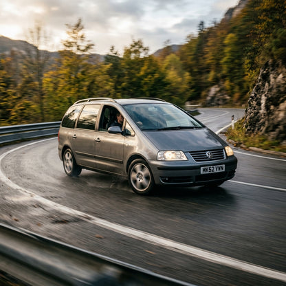Action Shot: Volkswagen Sharan Driving Fast