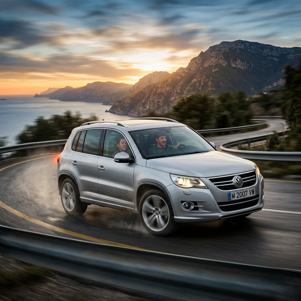 Action Shot: Volkswagen Tiguan Driving Fast