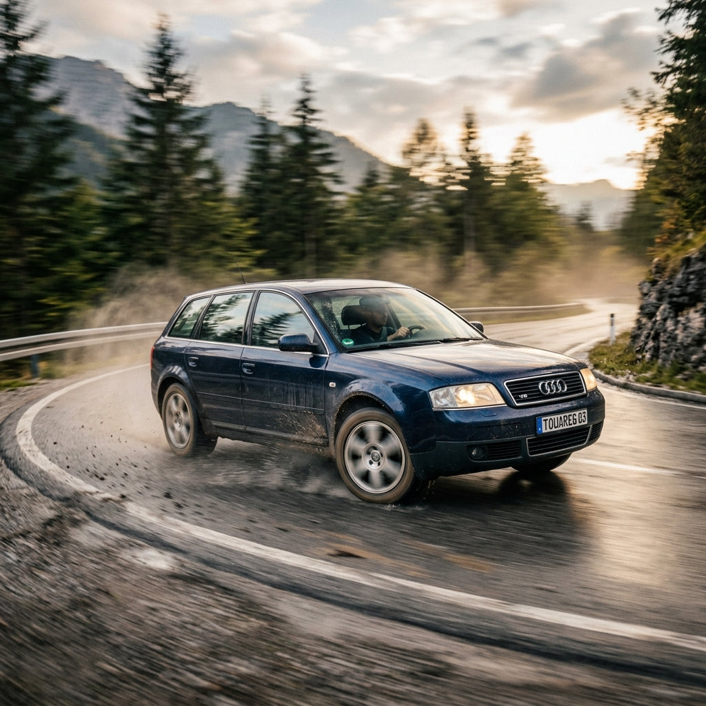 Action Shot: Volkswagen Touareg Driving Fast