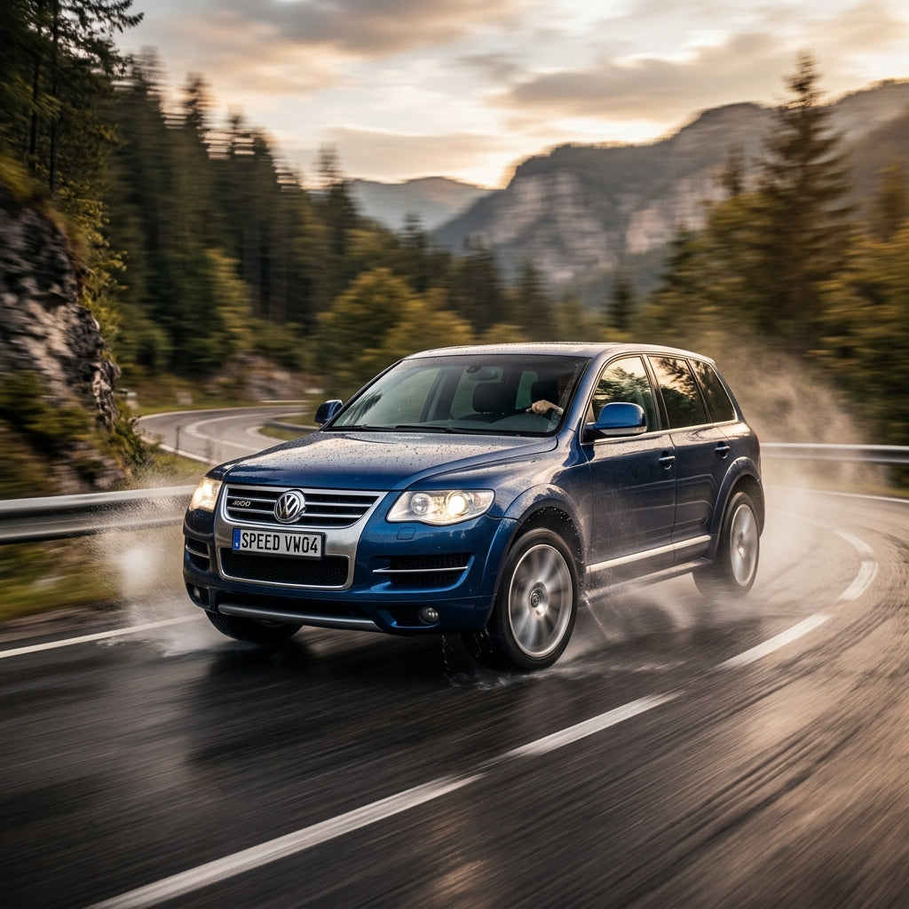 Action Shot: Volkswagen Touareg Driving Fast