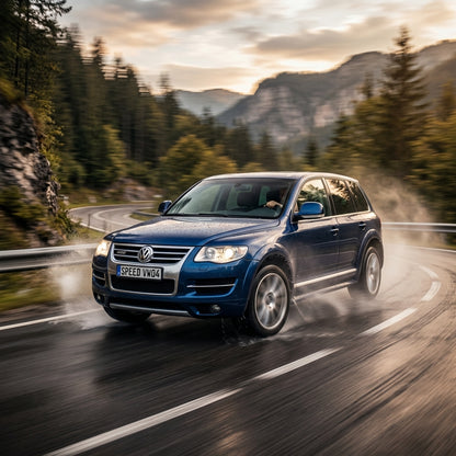 Action Shot: Volkswagen Touareg Driving Fast
