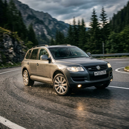 Action Shot: Volkswagen Touareg Driving Fast
