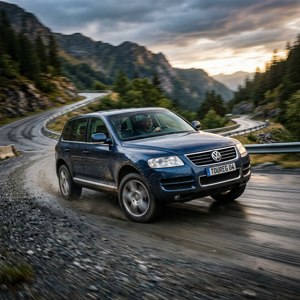 Action Shot: Volkswagen Touareg Driving Fast