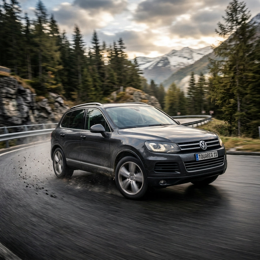 Action Shot: Volkswagen Touareg Driving Fast