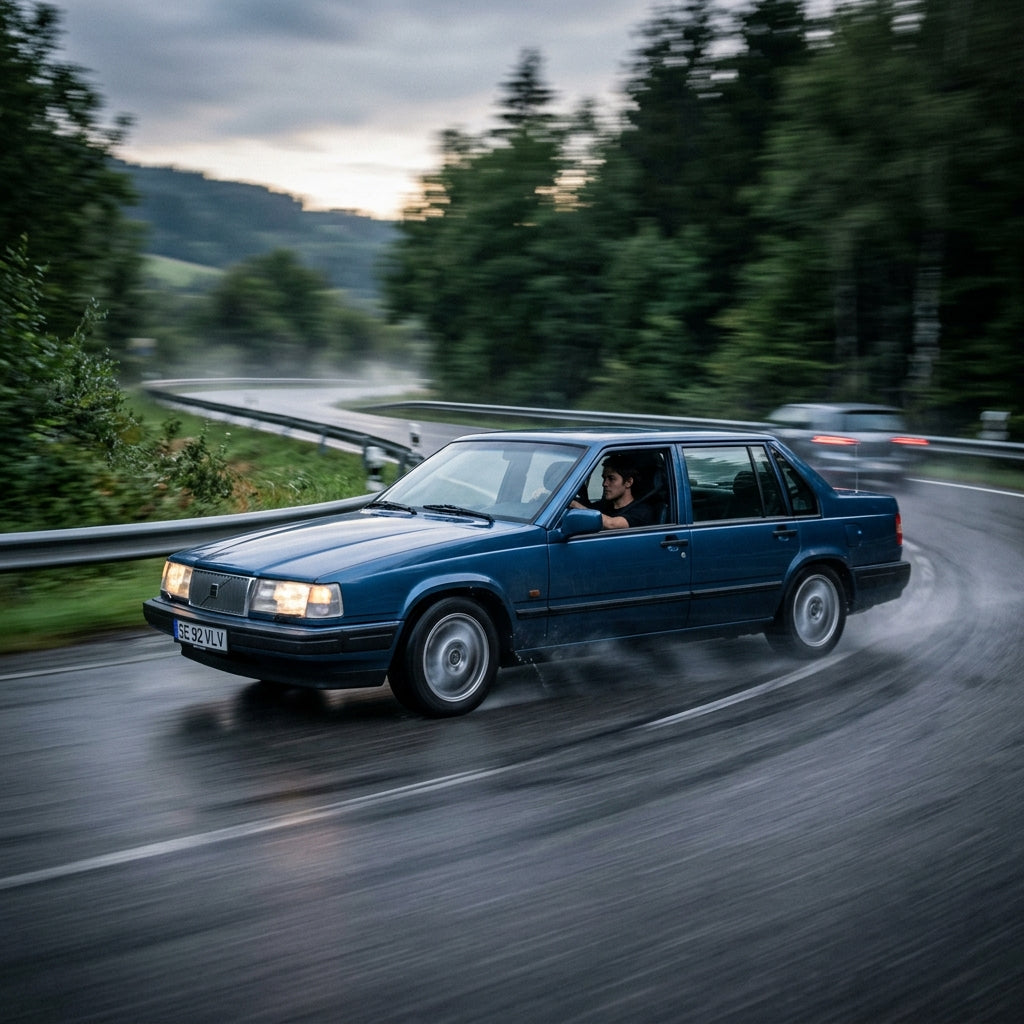 Action Shot: Volvo 960 Driving Fast