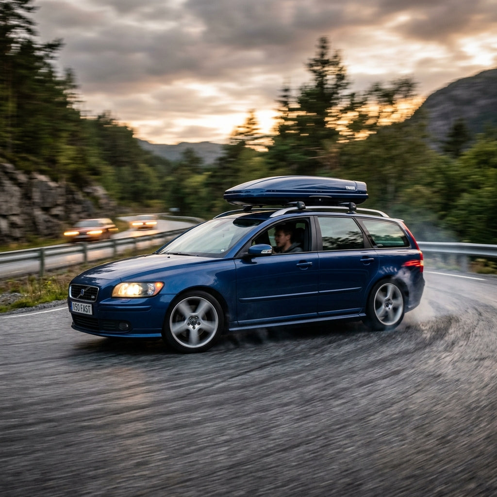Action Shot: Volvo V50 Driving Fast