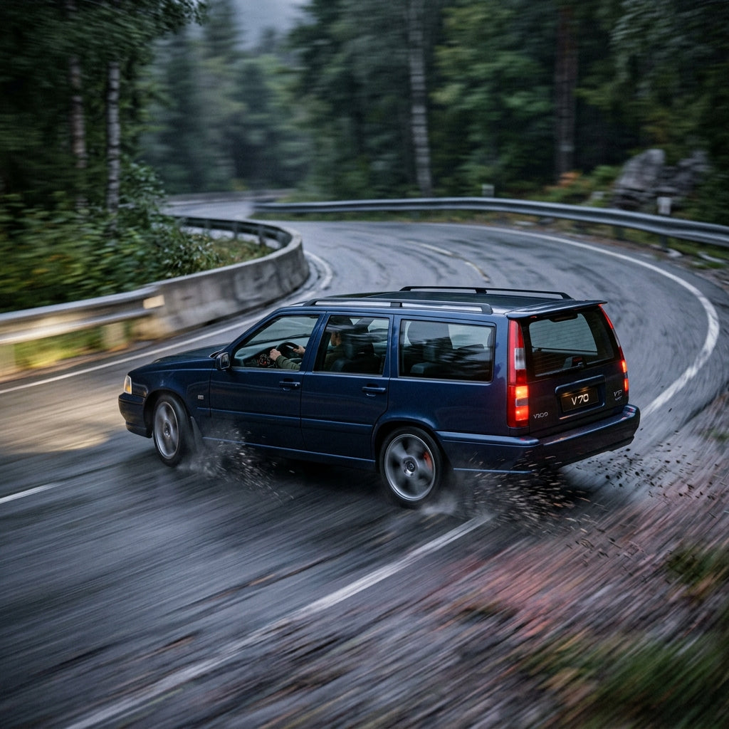 Action Shot: Volvo V70 Driving Fast