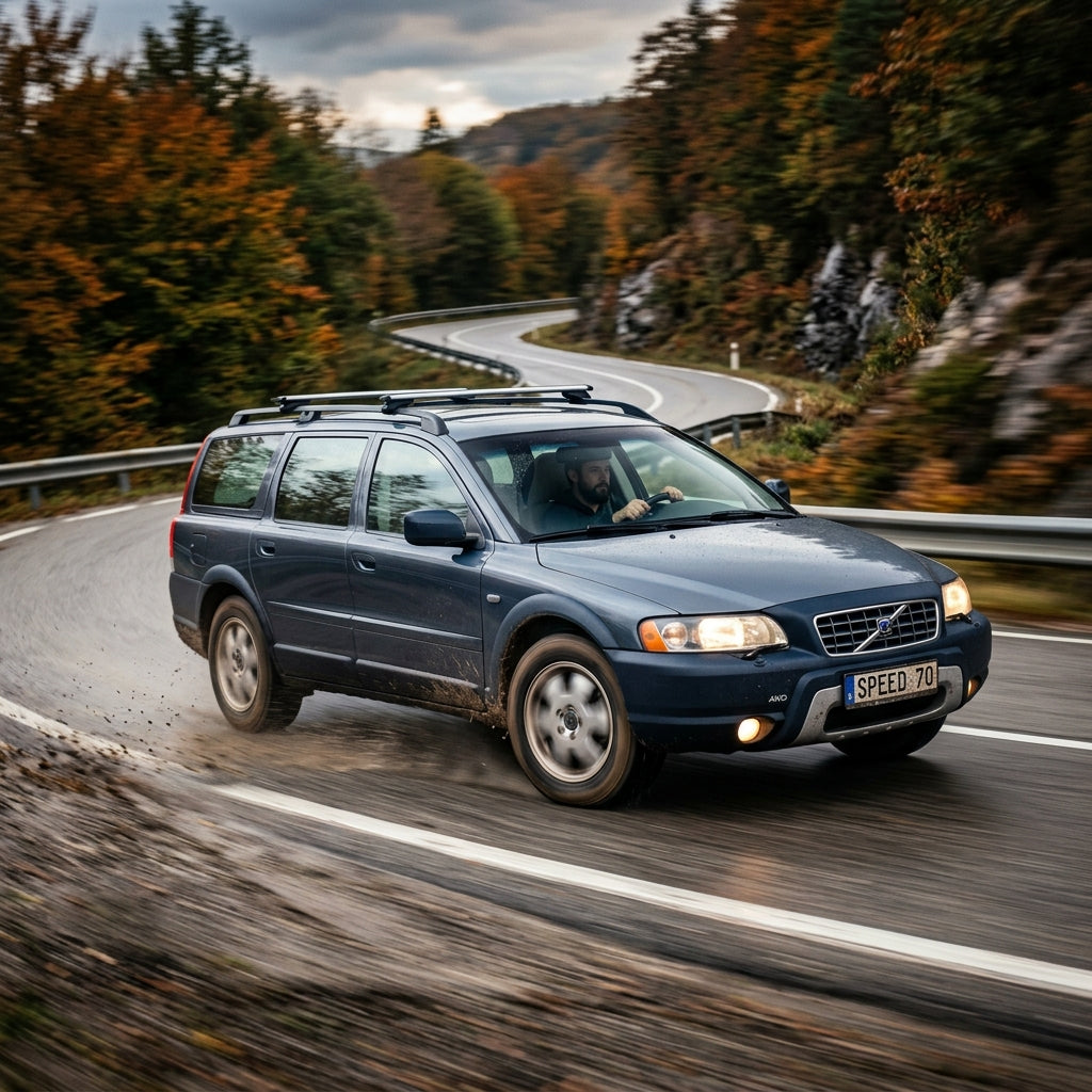 Action Shot: Volvo XC70 Driving Fast
