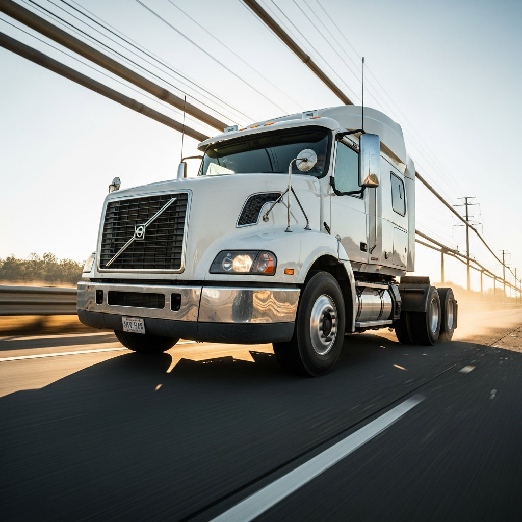 Action Shot: Volvo, Mack V Series Driving Fast