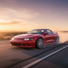 a Mitsubishi Eclipse 1995 driving fast showing speed and excitement