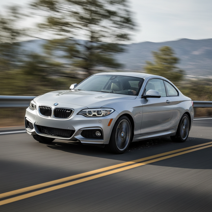 A Square image of a BMW 228i (F22/F23) 2.0L Turbo: 2014–2016 driving fast
