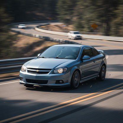 A square image of a Chevrolet Cobalt SS driving fast showing speed