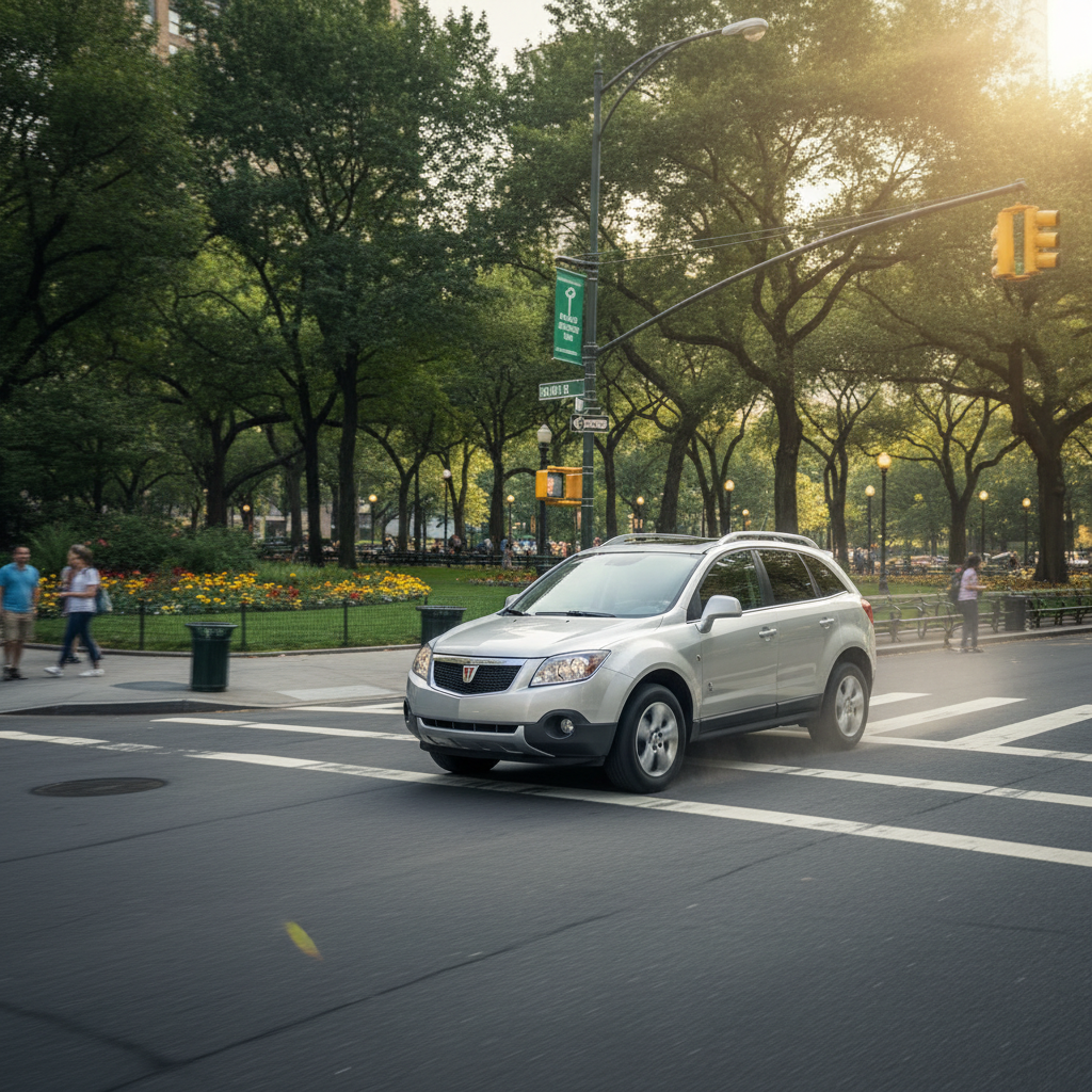 add city streets lights, put the car on the street not in the park