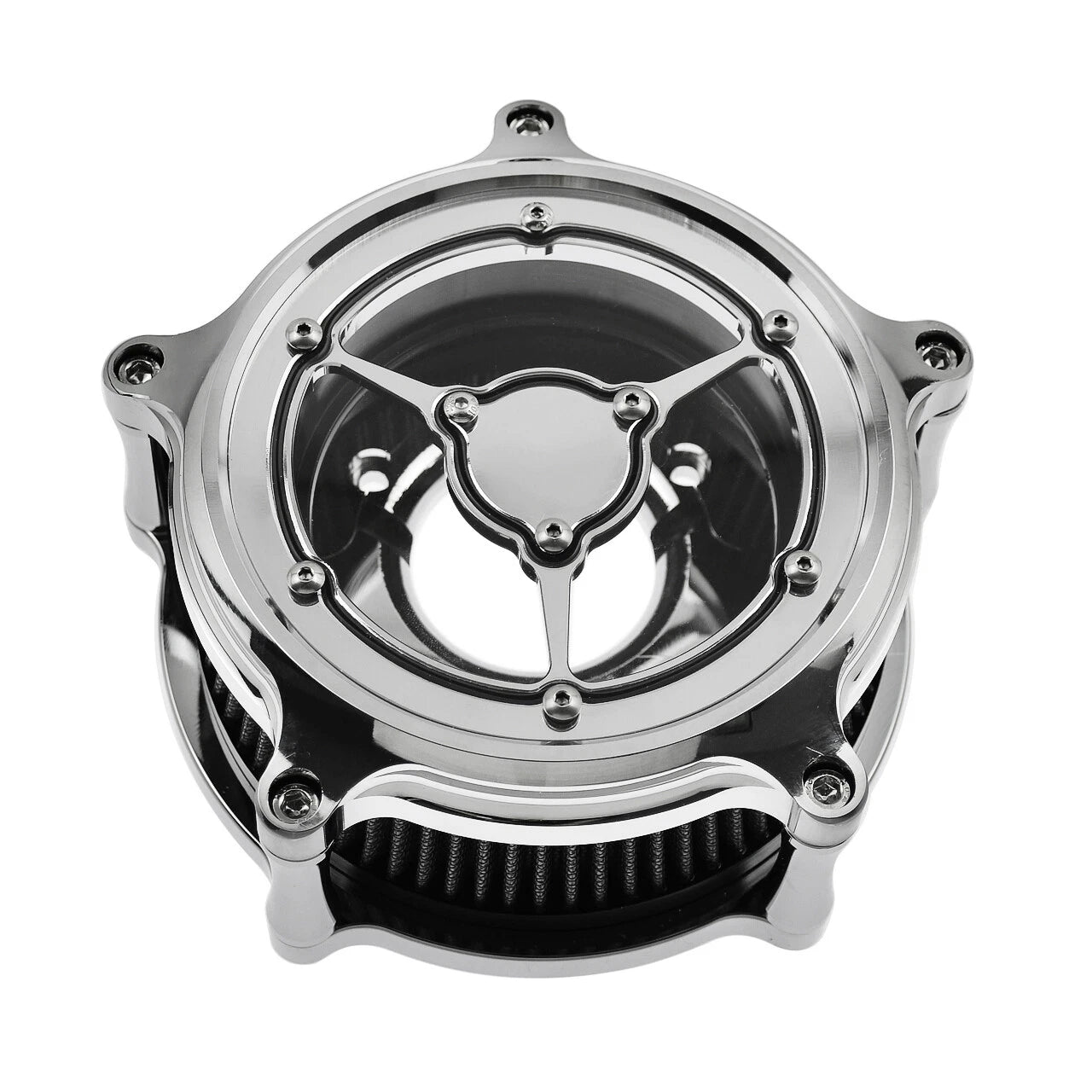 Air Cleaner Intake Filter Kit for Harley Road Glide Softail Dyna Touring (2008-2016) - Chrome