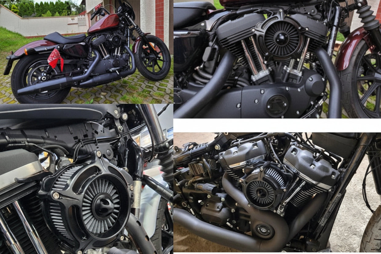 Air Cleaner Intake Filter Kit for Harley Sportster (1996-2023) Iron 883 (2009-2023) - Black
