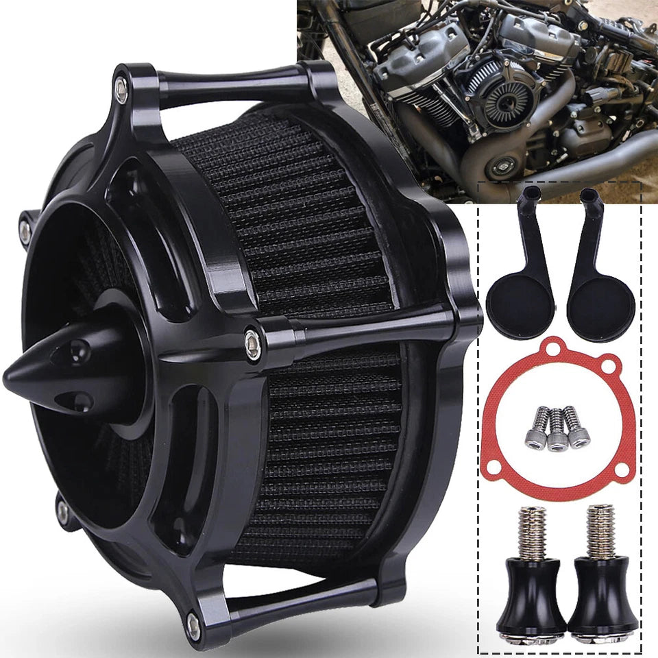 Air Cleaner Intake Filter Kit for Harley Sportster (1996-2023) Iron 883 (2009-2023) - Black