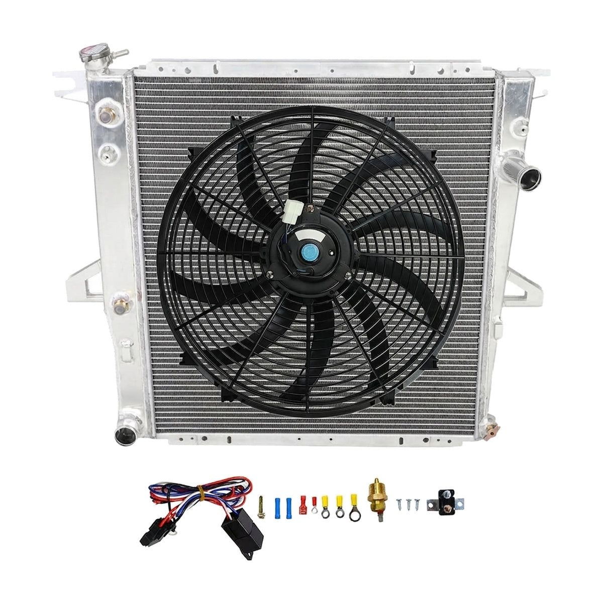 Aluminum Radiator with Fan for Mazda B4000 (1998-2003) 4.0L