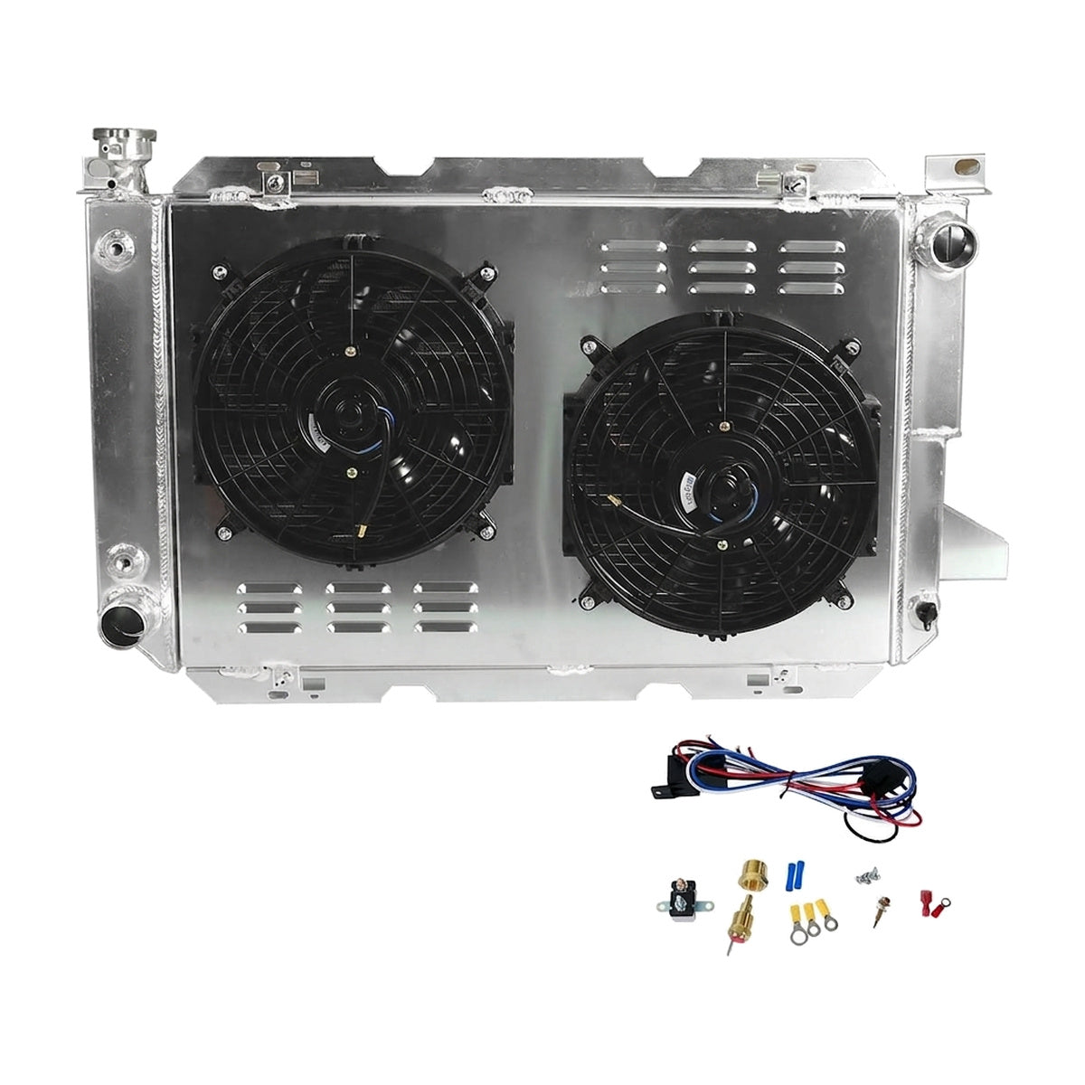 Aluminum Radiator with Shroud for Ford Bronco (1986-1996) 5.0L 5.8L
