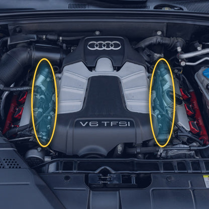 2010-2016 Audi S4 S5 3.0L lower intake manifolds location in engine bay