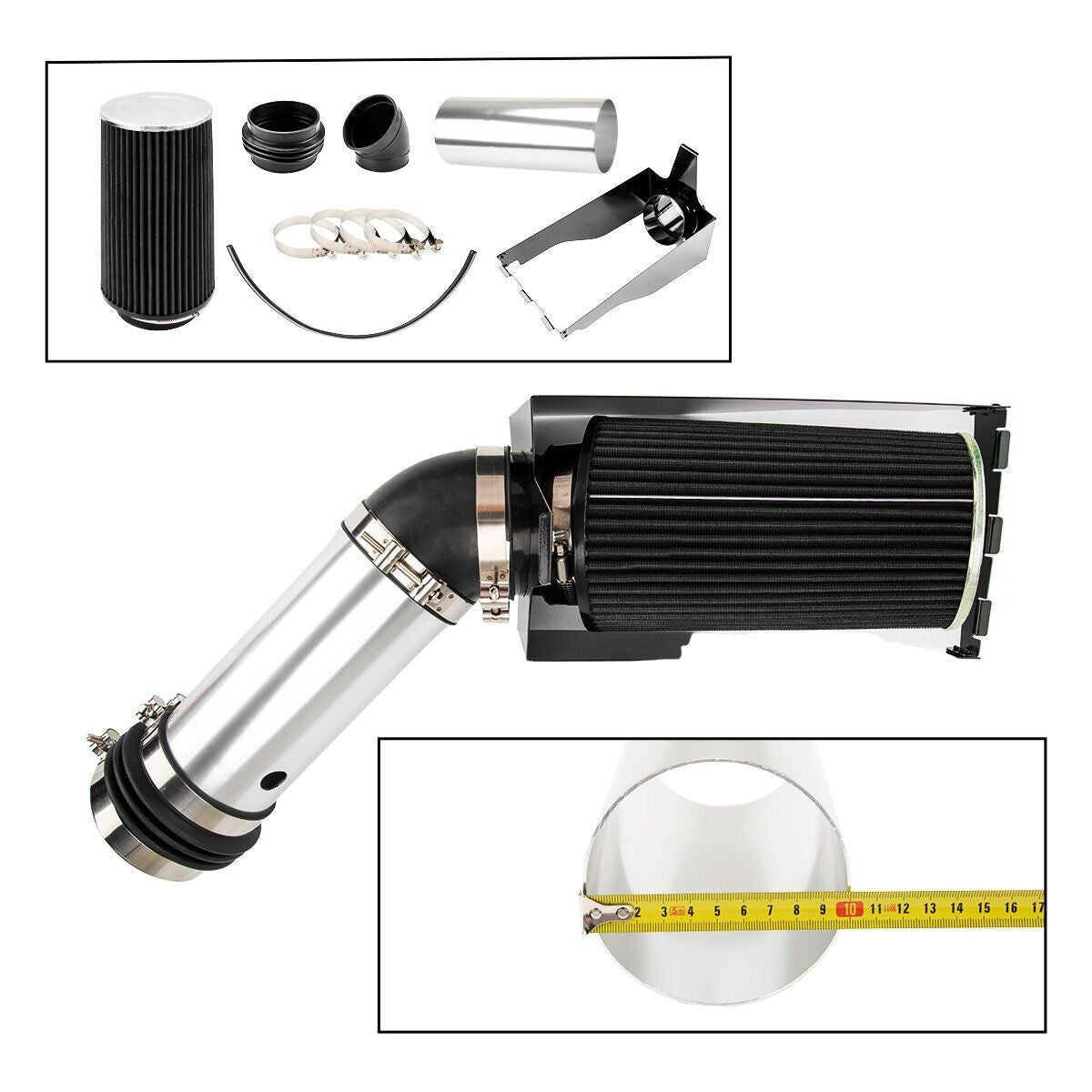 Cold Air Intake for Ford F250 F350 Super Duty Excursion (1999-2003) 7.3L Turbo Diesel Engine Black