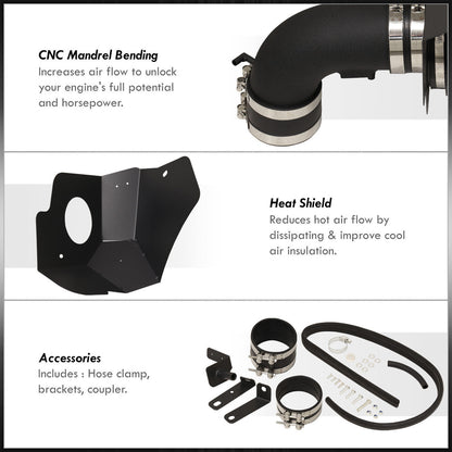 Performance Air Intake W/Heat Shield for Cadillac CTS-V (2009-2015) with 6.2 V8 Engine Black