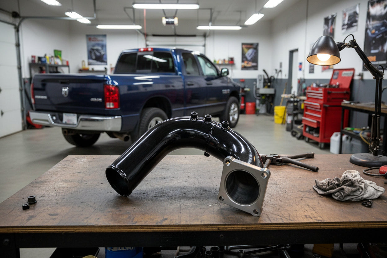 High Flow Intake Elbow Tube for Dodge Ram (2003-2007) 2500 3500 5.9 L6 Diesel Engine Black