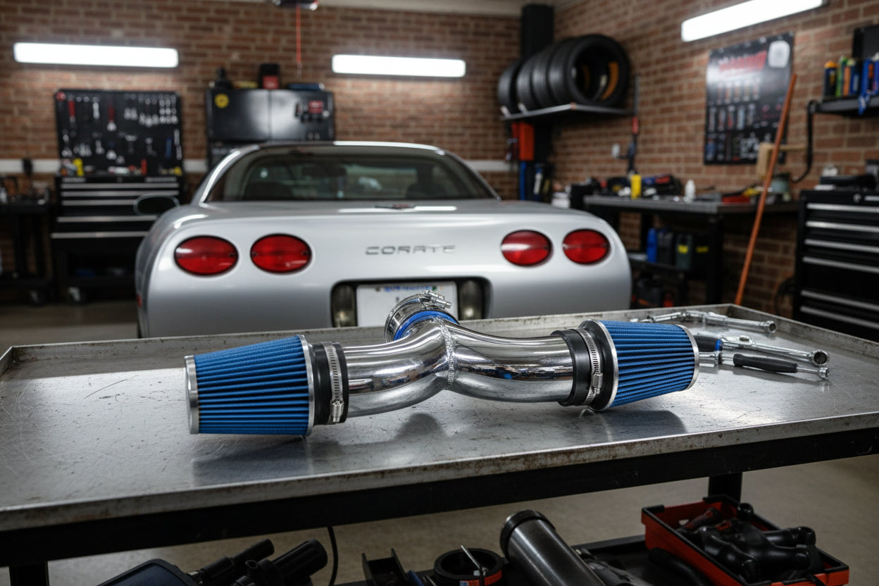 Dual Twin Air Intake Kit For Chevy Corvette (1997-2000) C5 with 5.7L V8 Engine Blue Default Title