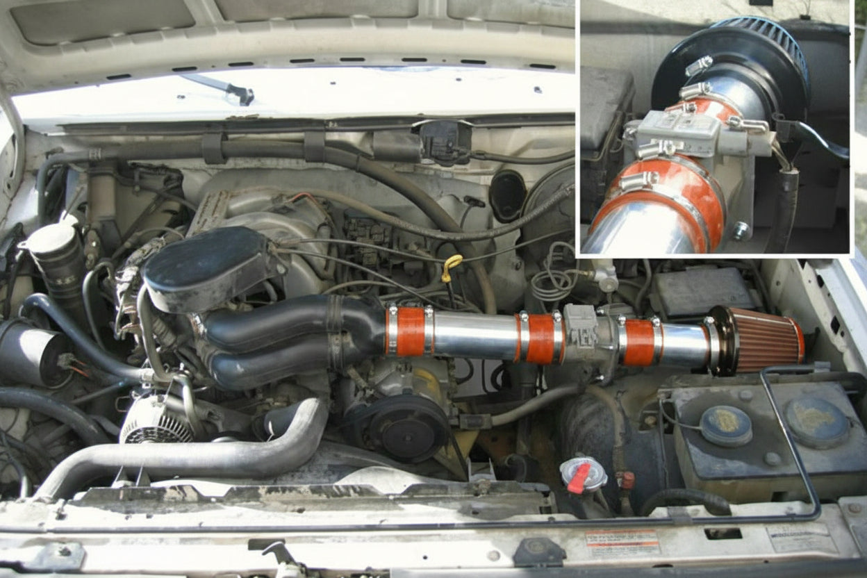 Short Ram Air Intake For Ford F150/ Bronco (1994-1996) With 5.0L 5.8L Engines Red