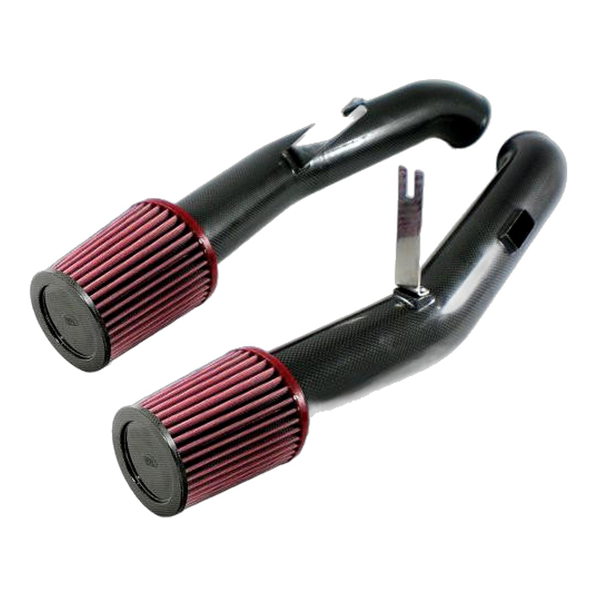Carbon racing cold air intake kit with twin red filters for Nissan GT-R R35 2009-2018