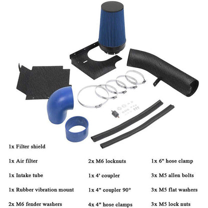 Cold Air Intake for GMC/Chevy (1999-2006) V8 4.8L/5.3L/6.0L Engines Black Coated Blue