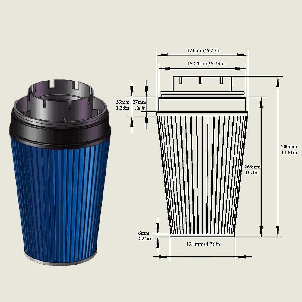 Cold Air Intake for GMC/Chevy (1999-2006) V8 4.8L/5.3L/6.0L Engines Black Coated Blue