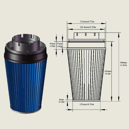 Cold Air Intake for GMC/Chevy (1999-2006) V8 4.8L/5.3L/6.0L Engines Black Coated Blue