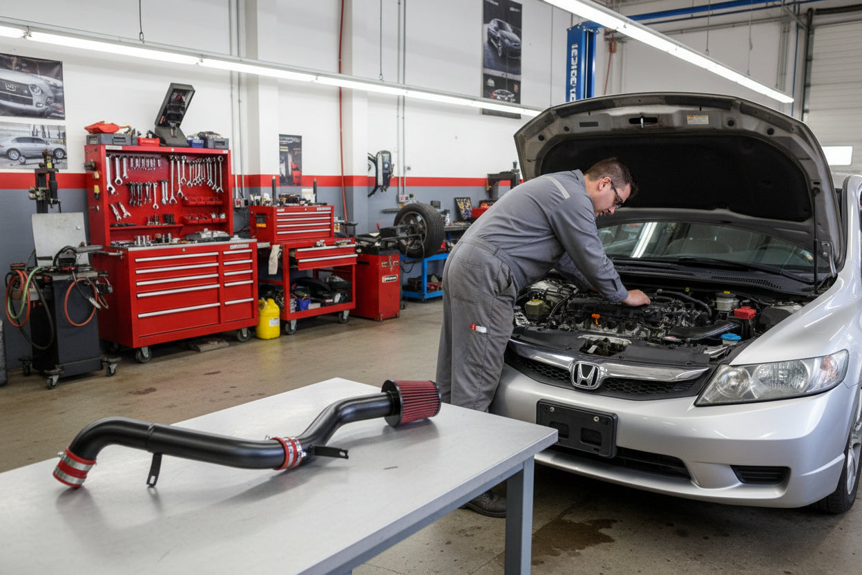 Cold Air Intake Kit for Honda Civic EX/LX/DX (2006-2011) with 1.8L 4 Cylinders SOHC Engine All Black Default Title