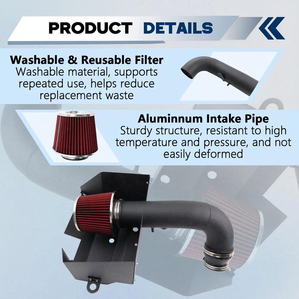 Cold Air Intake for Audi A3 & VW GTI Golf (2015–2021) 1.8T 2.0T Non-MAF Engines