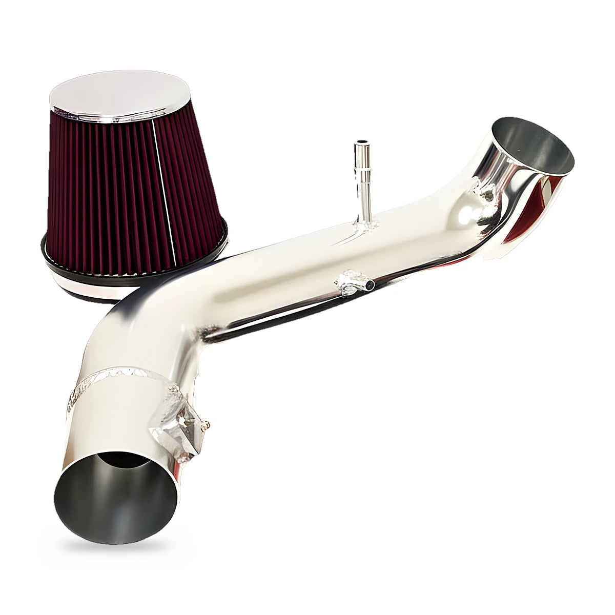 2011-2014 Ford F-150 5.0L V8 cold air intake polished tube and red cone filter