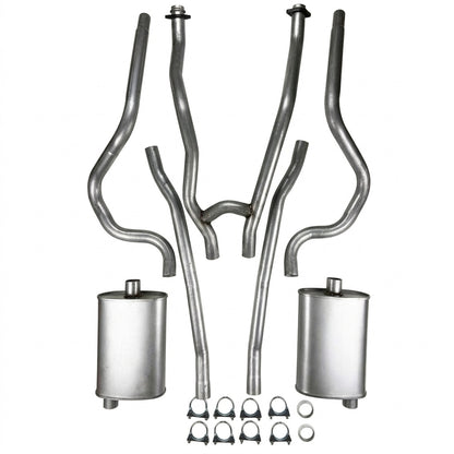 Dual Exhaust System with H-Pipe for Ford Mustang (1965-1970) 4.3L 4.7L 5.0L