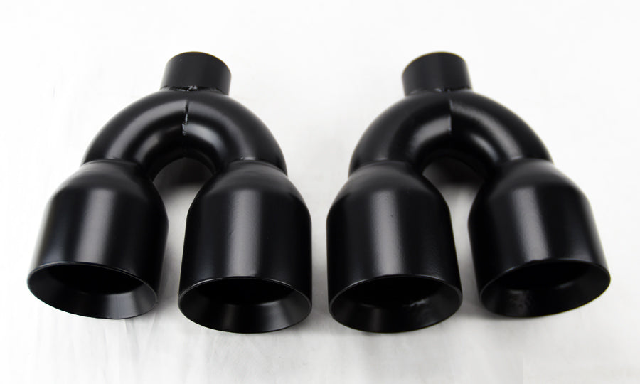 Dual Exhaust Tips Black for Chevrolet Corvette C6 (2005-2013)
