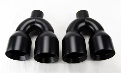 Dual Exhaust Tips Black for Chevrolet Corvette C6 (2005-2013)
