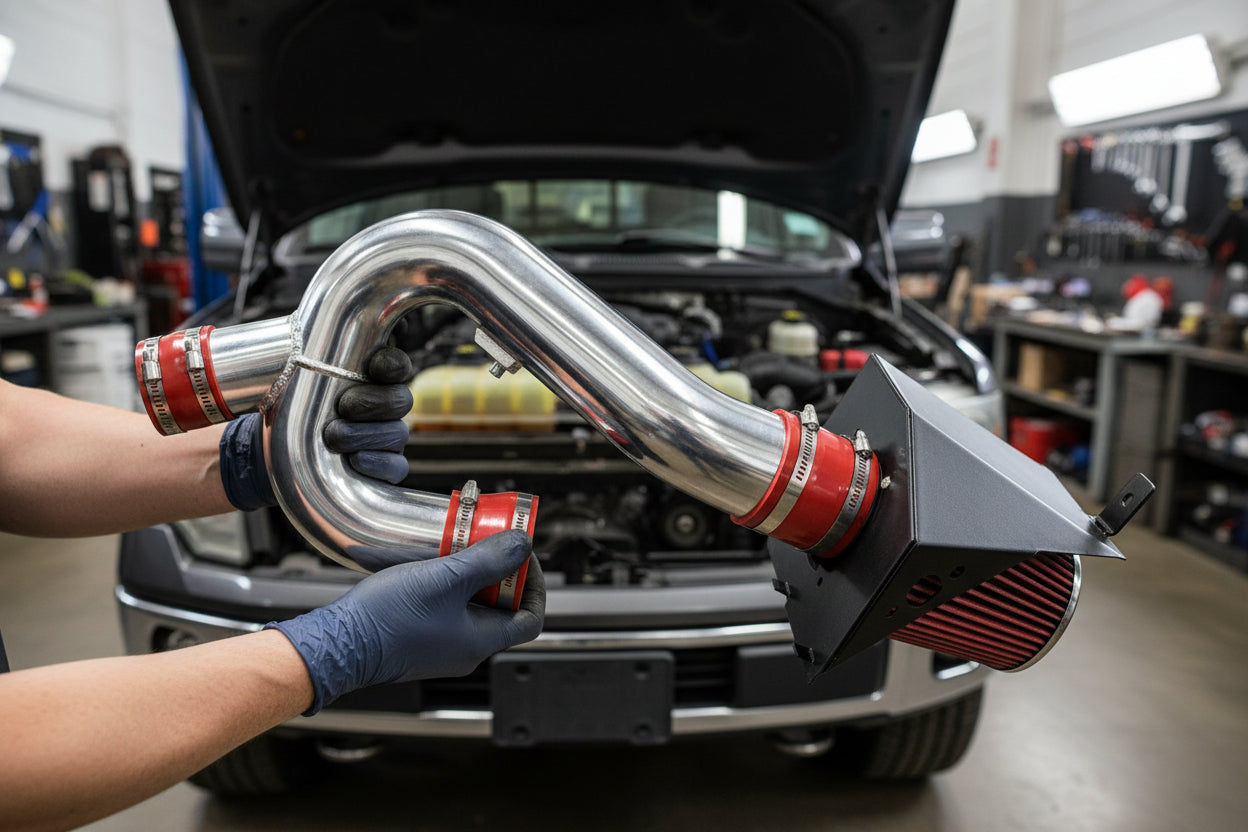 Cold Air Intake for Ford F-150 (2012-2014) 3.5L V6 EcoBoost Engine Red Default Title